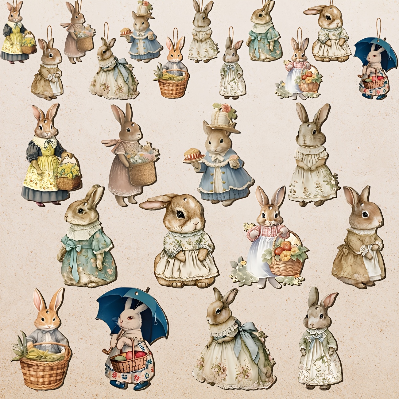 Decorações Para Árvores De Páscoa 24 Unidades – Enfeites De Cesta De Flores De Coelhinho Pendurados Decoração De Casa De