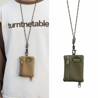 Bolsa De Pescoço De Lona Japonesa Original – Mini Porta-Moedas E Cartão Com Zíper Cordão Para Homens Mulheres em Oferta na Shopee