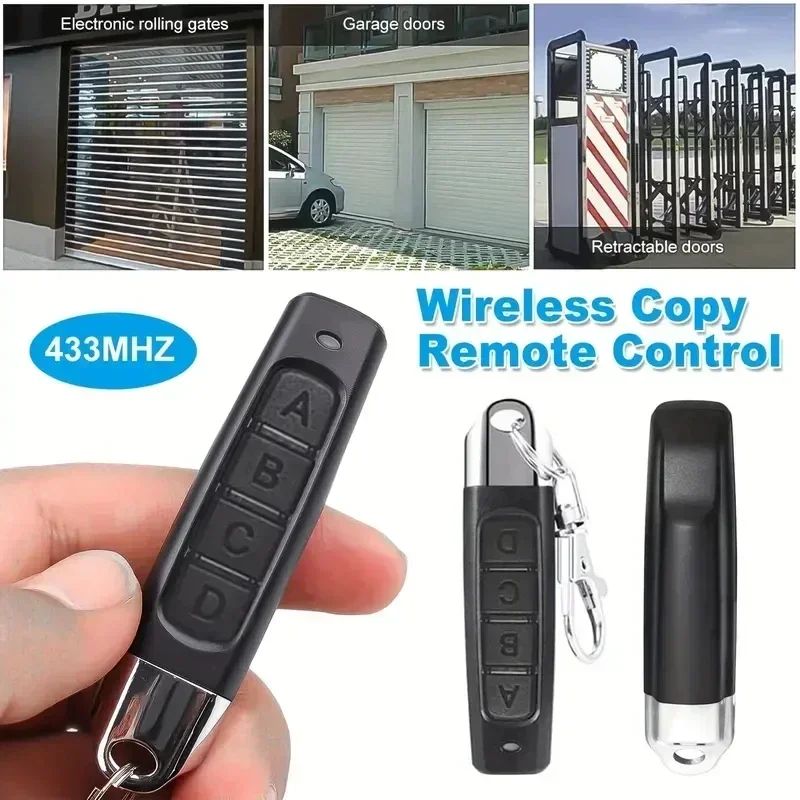 Conjunto de 2 peças de controle remoto 433MHz duplicador universal, chave de cópia, clone de substituição, chaveiro de