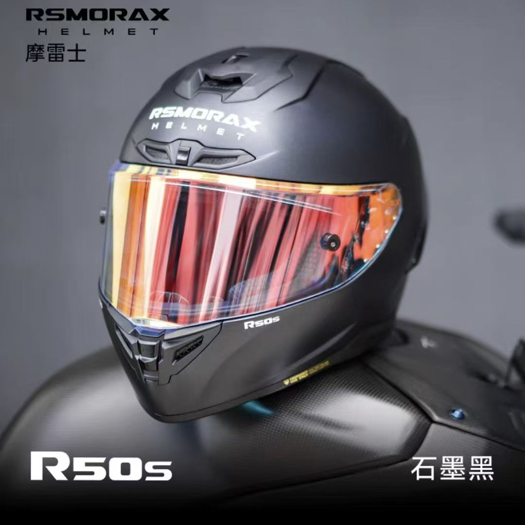  Capacete de motocicleta MOTORAX R50S para todas as estações, unissex, preto grafite, integral