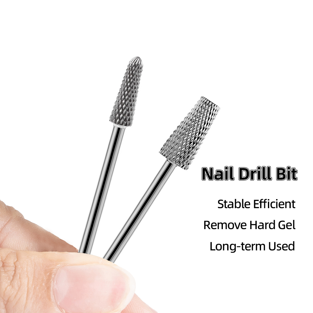 2 Pçs Carboneto De Tungstênio Prego Broca 3/32 " Rotativo Manicure Cortadores Bits Para Acessórios Remoção Gel