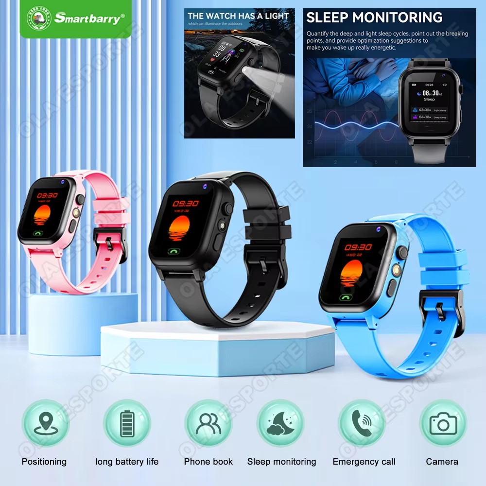  Cartão SIM 4G Smartwatch infantil LBS GPS posicionamento + localização WiFi, relógio inteligente com chamada,