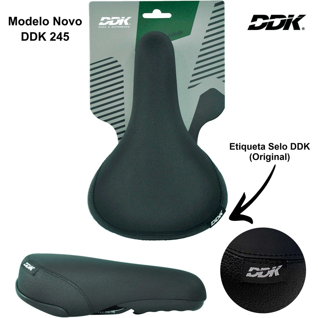Selim de Bicicleta DDK 245 BMX Freestyle 240x160mm Preto