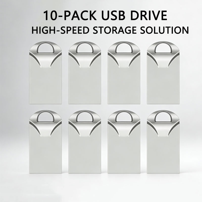 10 unidades Pen Drive USB Metálico 4GB/8GB/16GB Portátil Alta Velocidade Armazenamento de Dados para Backup de Fotos e