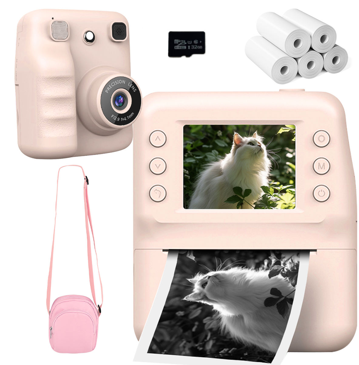 Mini Impressora Fotográfica Térmica Com Câmera De Impressão Instantânea-Brinquedo Portátil De Presente Digital Para Aniv