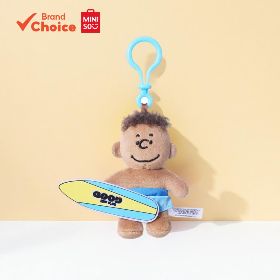 MINISO  Série Snoopy - Chaveiro de Pelúcia Diários do Oceano Fofo, Macio e Colecionável Franklin/Charlie 6,5cm × 10cm