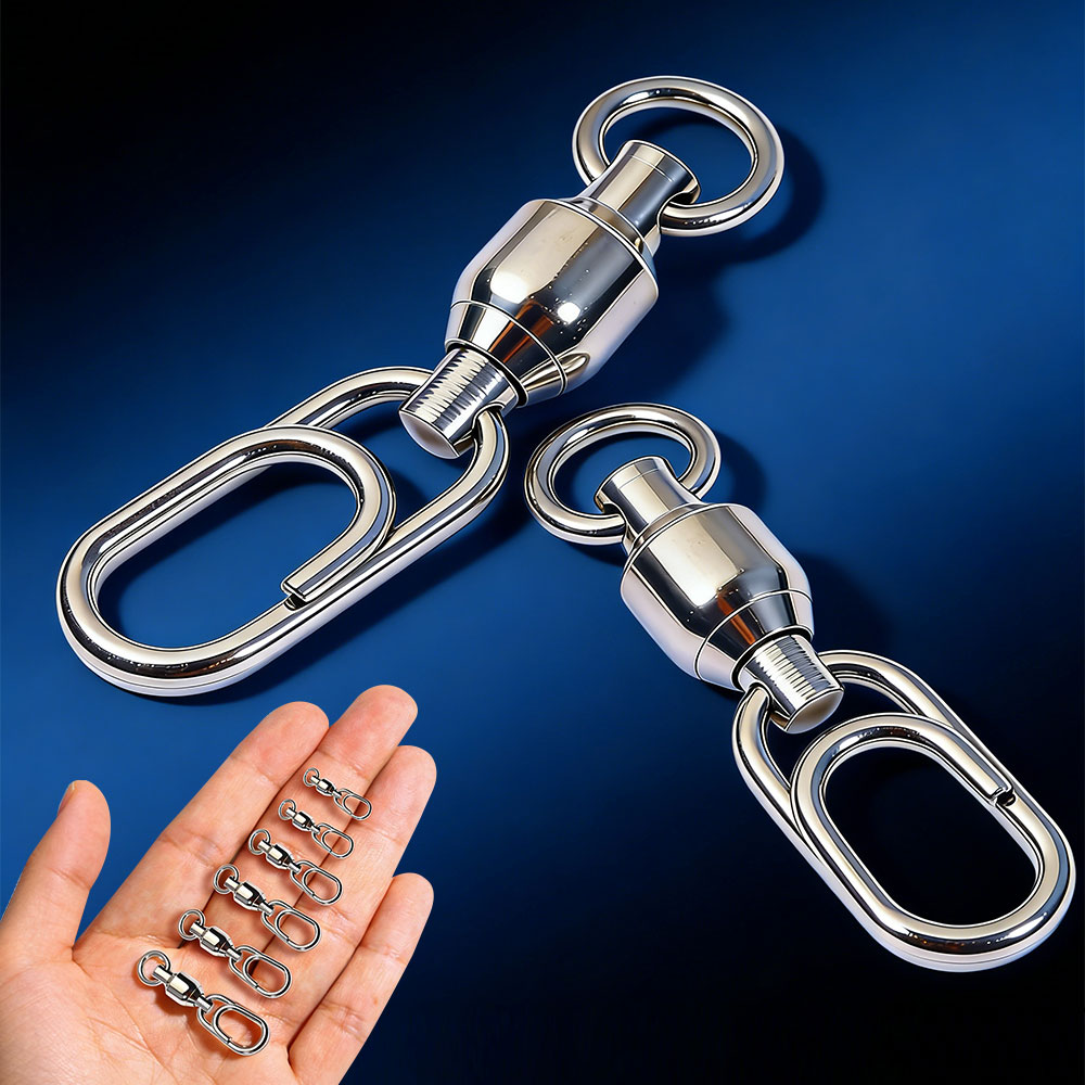HENGJIA 20 Unidades/PACOTE Conector de Pesca Giratório Snap de Aço Inoxidável Giratórias com Rolamento Esférico Clip de