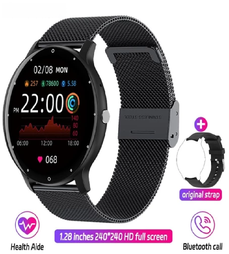 Relógio Inteligente Unissex - Chamada Bluetooth, Monitor de Oxigênio no Sangue, Análise do Sono e Rastreador -