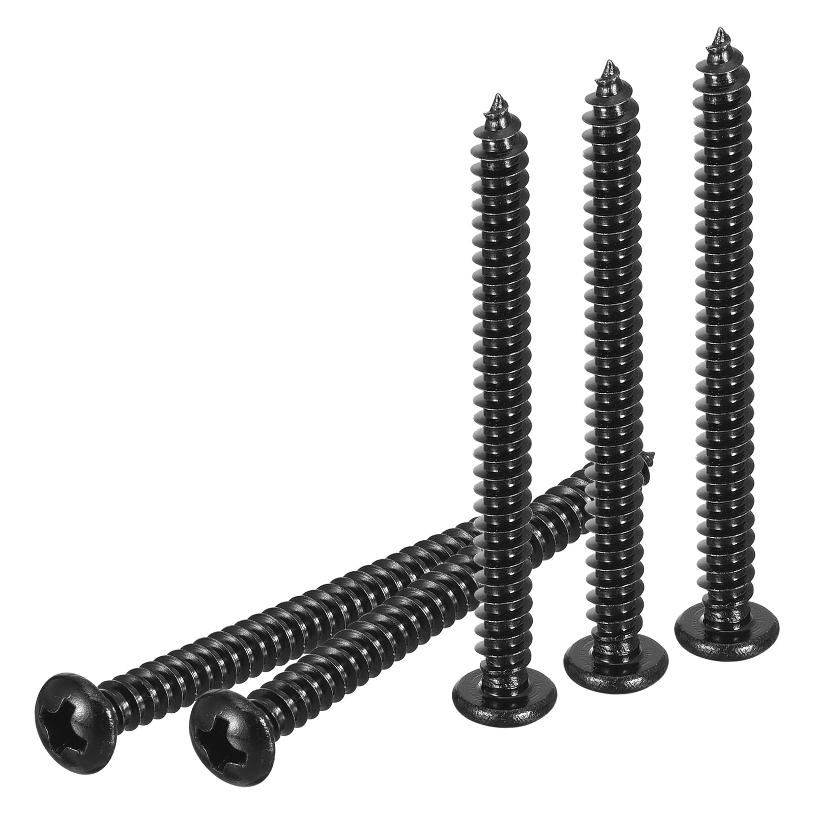 Kit De Porcas De Parafusos Auto-Roscantes Pretos 8x1 Polegada EDP Revestido Para Grade De Alto-Falante 200 Unidades