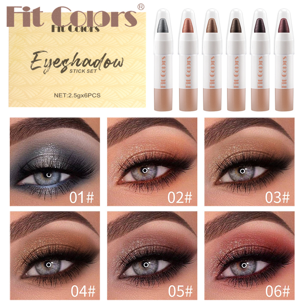 Fit Colors Conjunto de Bastão de Sombra Pérola, Bastão de Maquiagem Multiuso para Olhos e Lábios, Ilumina e Destaca