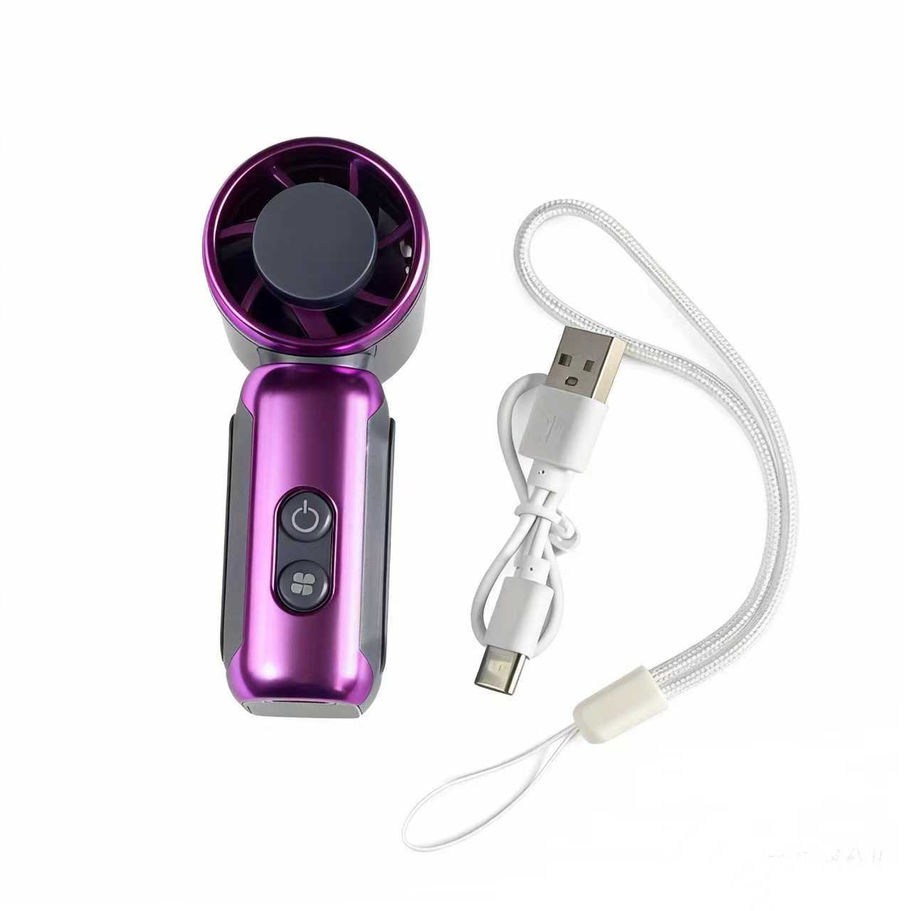  Ventilador Turbo de Mão: Mini Resfriador Portátil de Alta Velocidade para Carrinho de Bebê ao Ar Livre, Mesa, Uso