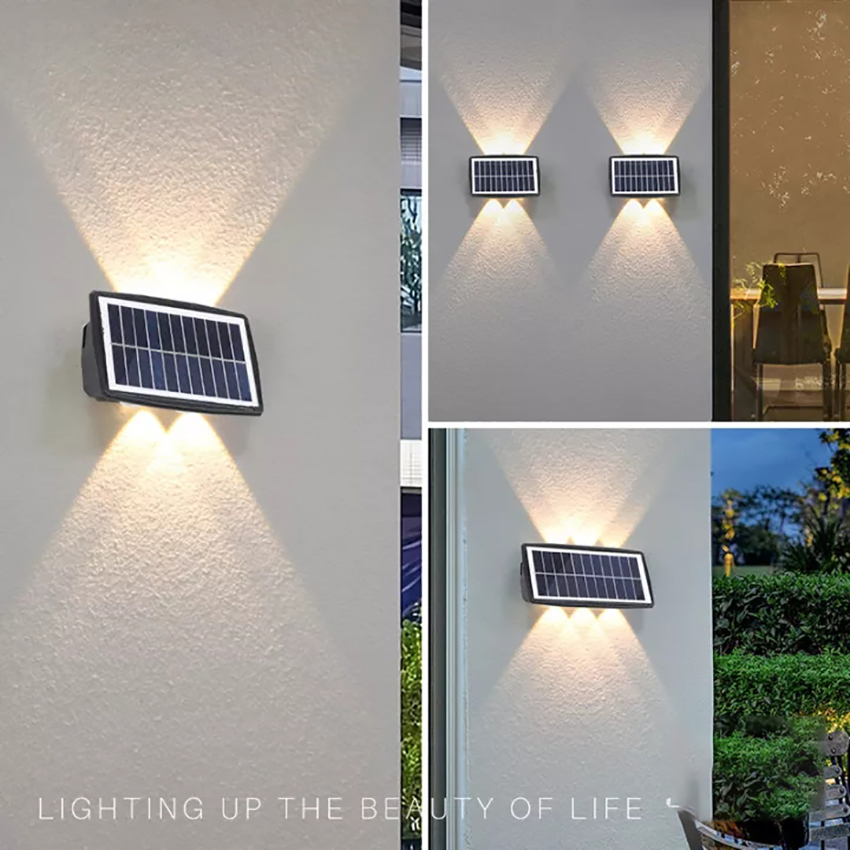 Luz solar de parede 3 LEDs IP65 à prova d'água com sensor de movimento automático, luz quente para cercas, pátios,