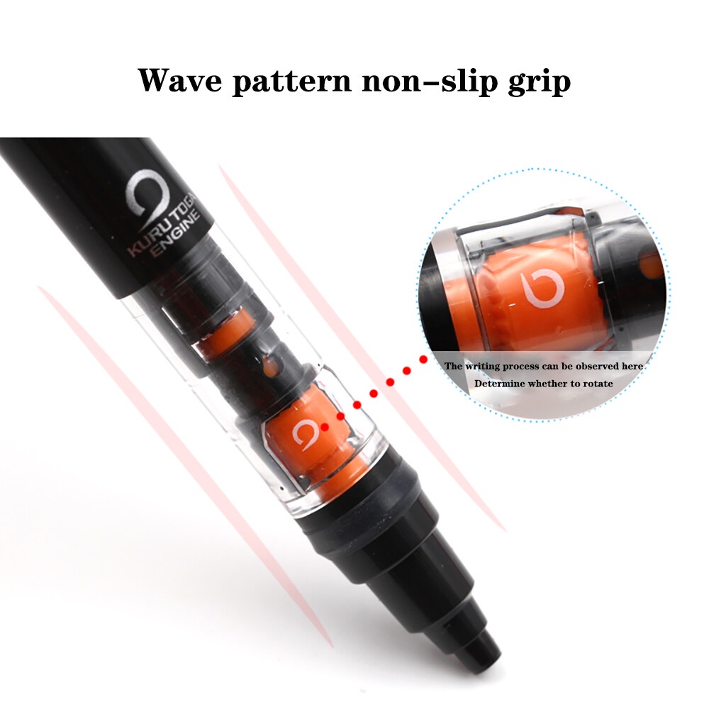 Conjunto de Lápis Mecânico Auto Rotativo M5-452 0,5 mm, 3 Cores com Clip, Inclui Minas de Recarga e Borracha, Embalagem