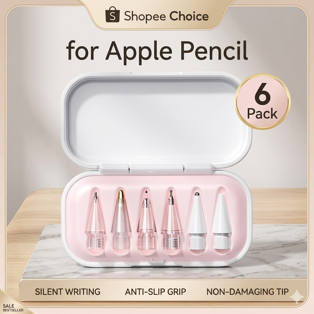 Pontas De Substituição 6 Peças Para Apple Pencil 1a 2a Geração Pro Caneta Stylus