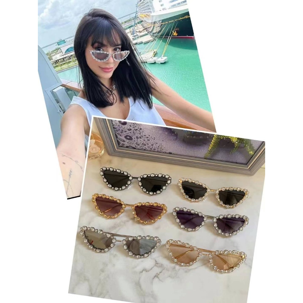 Óculos De Sol Luxuosos Com Diamante Olho De Gato | Must-Have Para Festas E Viagens Da Moda De Alta Qualidade Estilo Cele