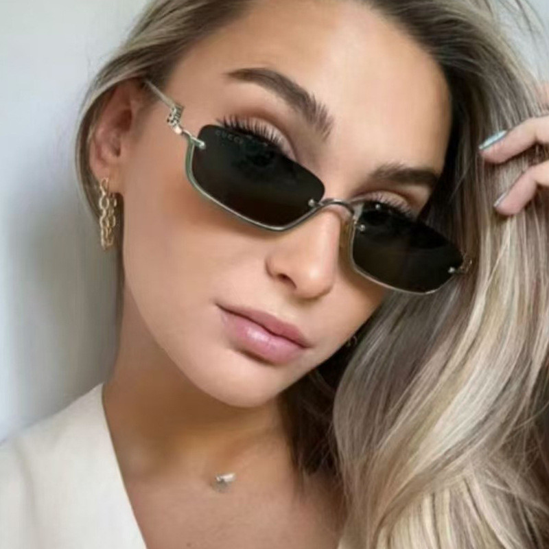 Óculos De Sol Quadrados , Armação Inferior , Proteção UV Moderna Para Homens E Mulheres , Da Moda