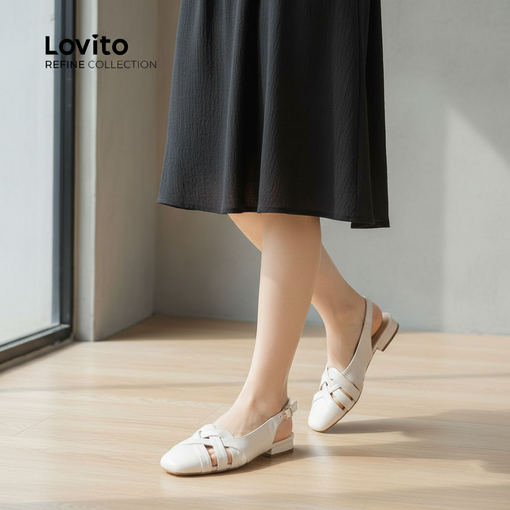 Lovito Saltos Femininos Sofisticados Peep Toe com Tiras LR15E324 em Oferta na Shopee