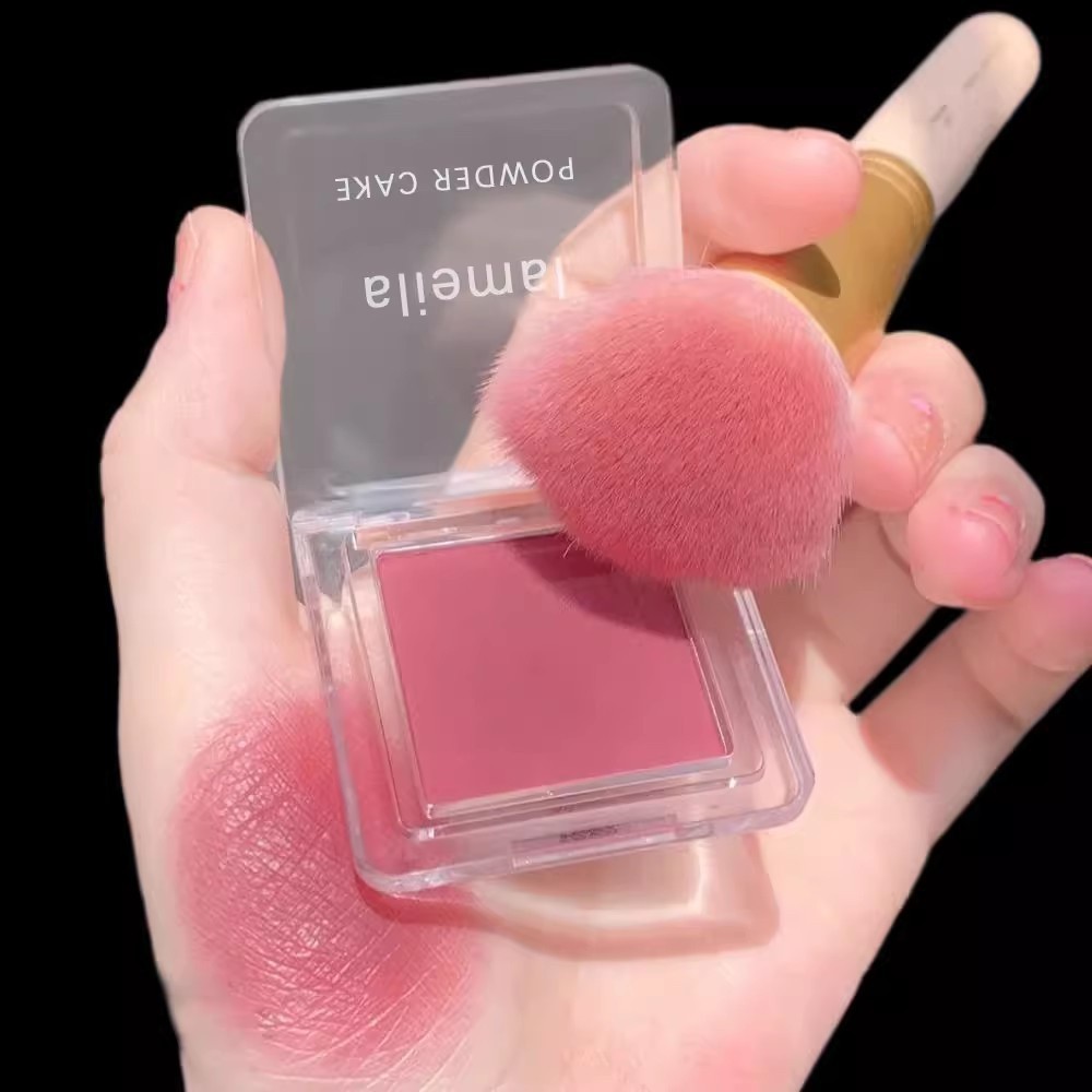 4 Cores Pó Blush Mineral Paleta de Blush com Espelho Fosco Aveludado Controle de Oleosidade à Prova d'Água
