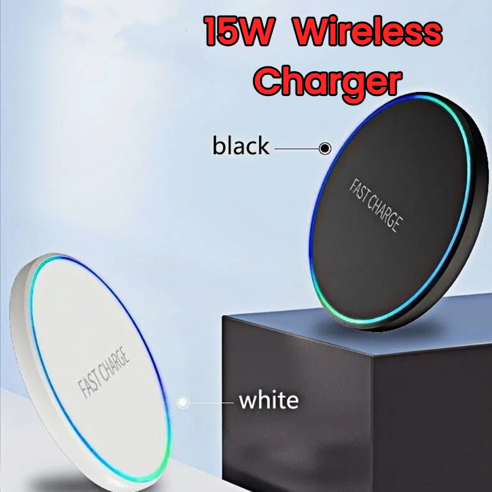  Carregador Sem Fio 15W Carregador Rápido para Celular Estação de Carregamento Dock