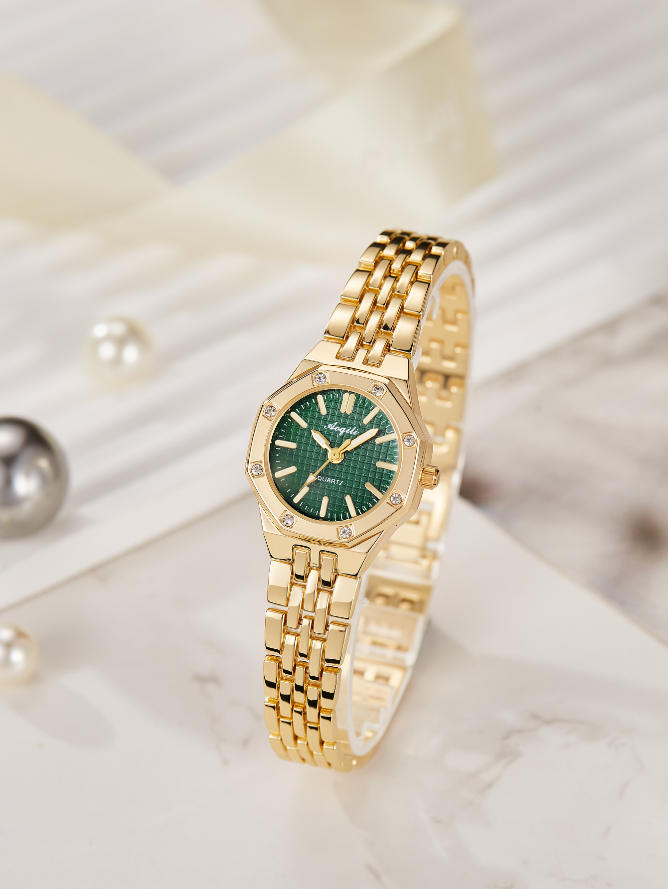  Relógio Feminino Elegante Dourado Relógio Pequeno para Mulheres Relógio Minimalista Relógio Ajustável Relógio Feminino