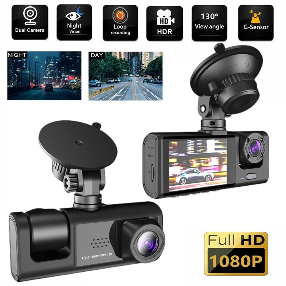 Câmera Do Traço Carro Para A Frente E Dentro 2 Câmeras 1080P Car Dashcam Recorder Visão Noturna