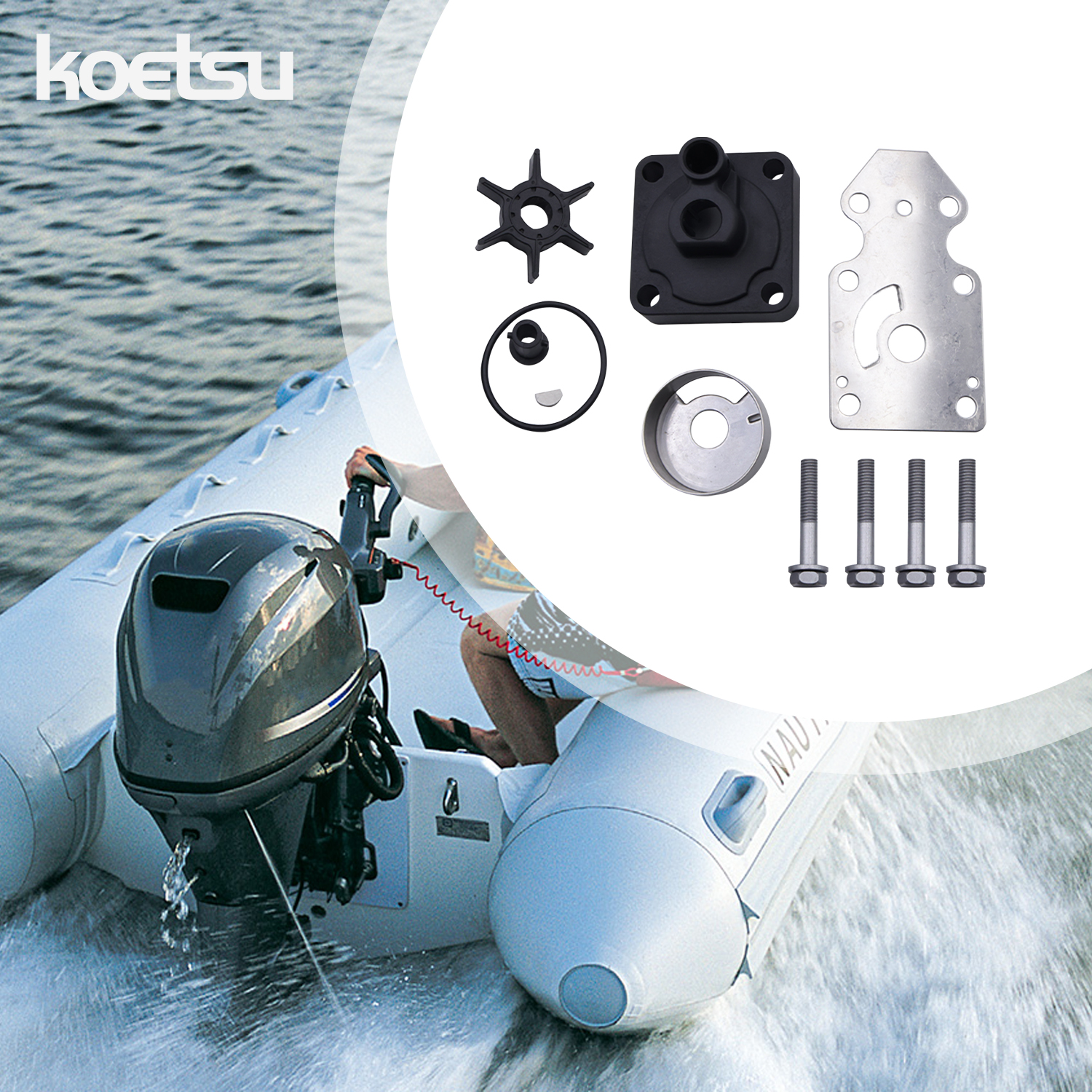 Kit De Reparo De Bomba De Água Para Motor De Popa Yamaha Hangkai Parsun 2 Tempos 15HP 63V-W0078-00