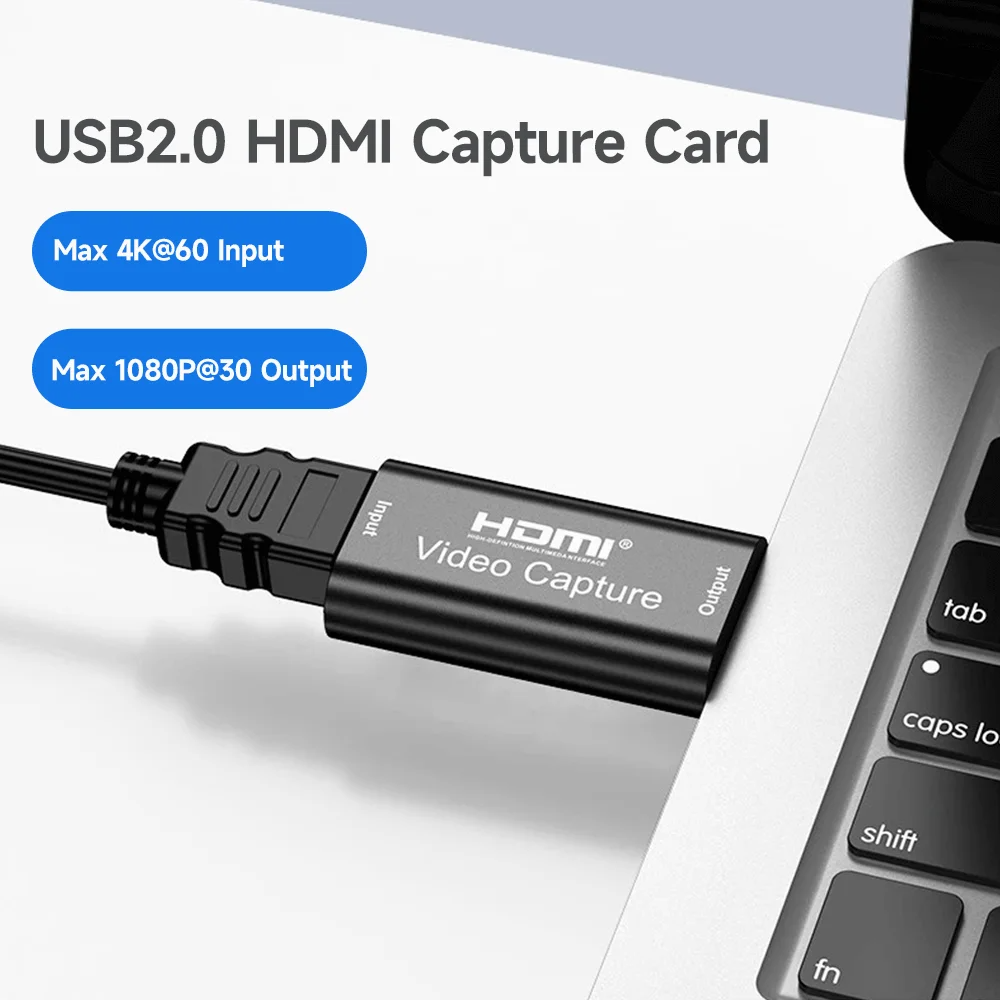 Placa De Captura USB HDMI Receptor Bluetooth ARGB Hub PC Botão Liga/Desliga 1080P 60Hz 4K Caixa De Transmissão Ao Vivo ​