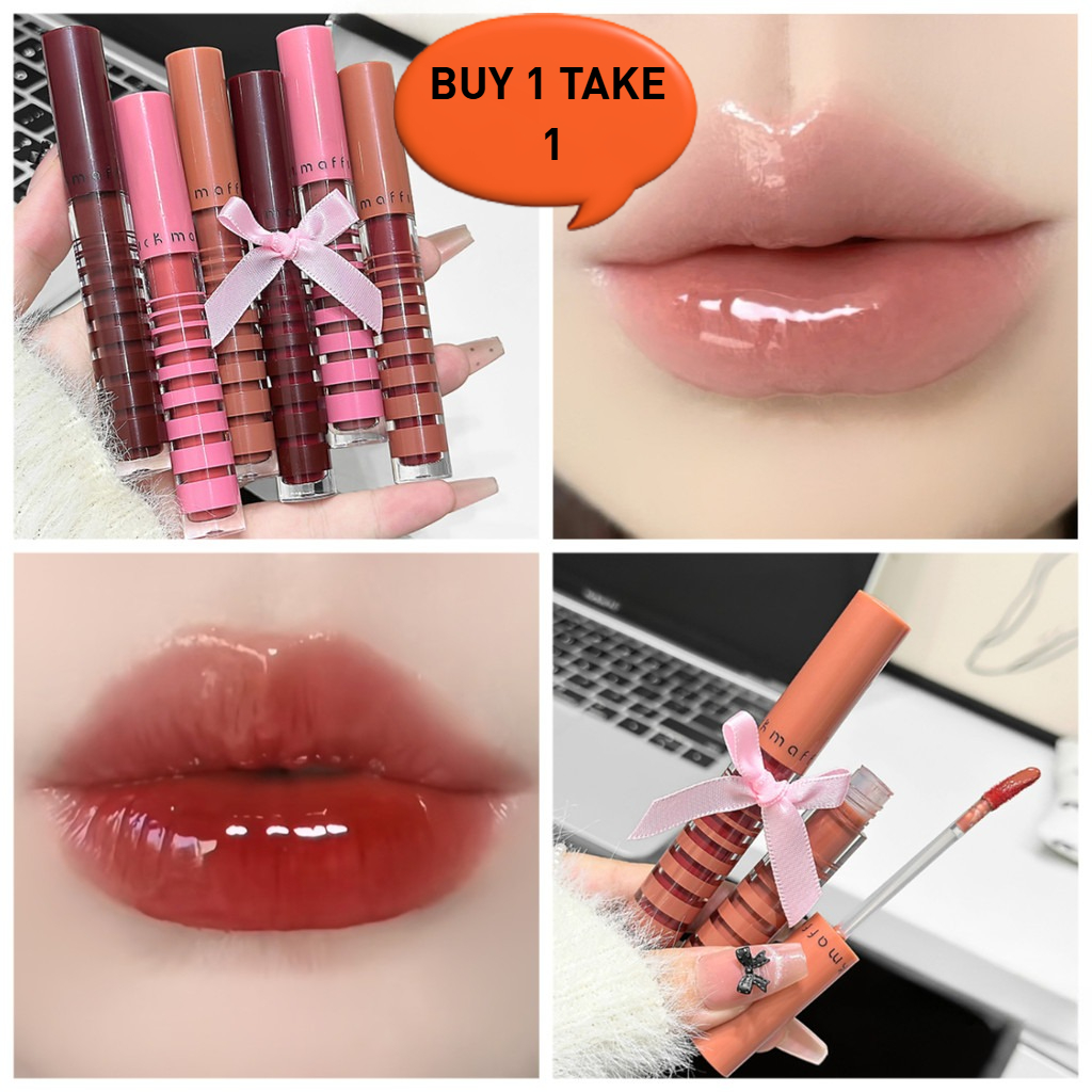 Buy1 Take1lip Glaze Úmido Suave LongWear HighColor EasyApply Não Pegajoso Leve Natural Brilhante Efeito Escolha Oficial