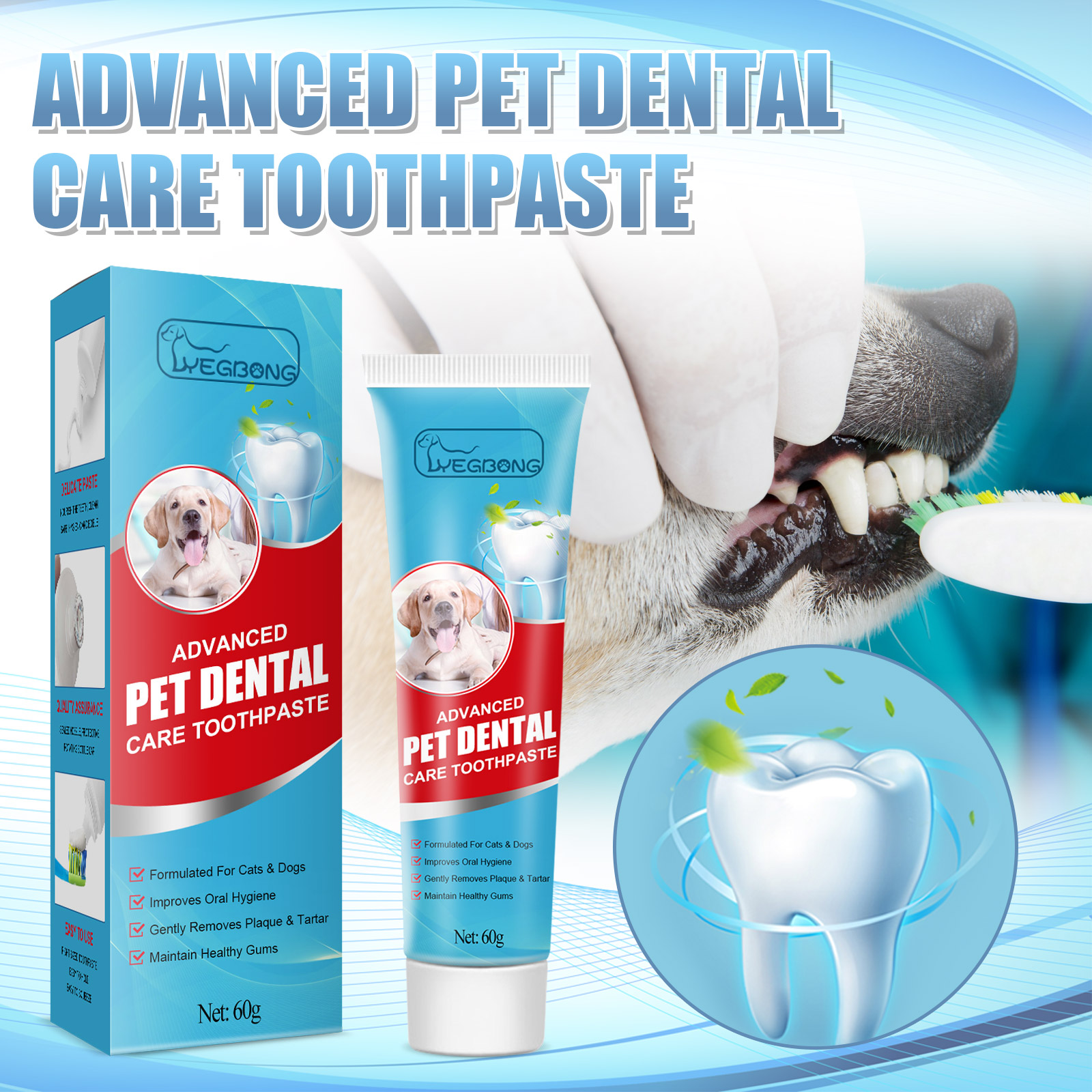 Yegbong Pet Cuidados Orais Para othpaste Cão Hálito Fresco Boca Desodorante Tártaro Placa Limpeza Evitar Dentes Cálculo 
