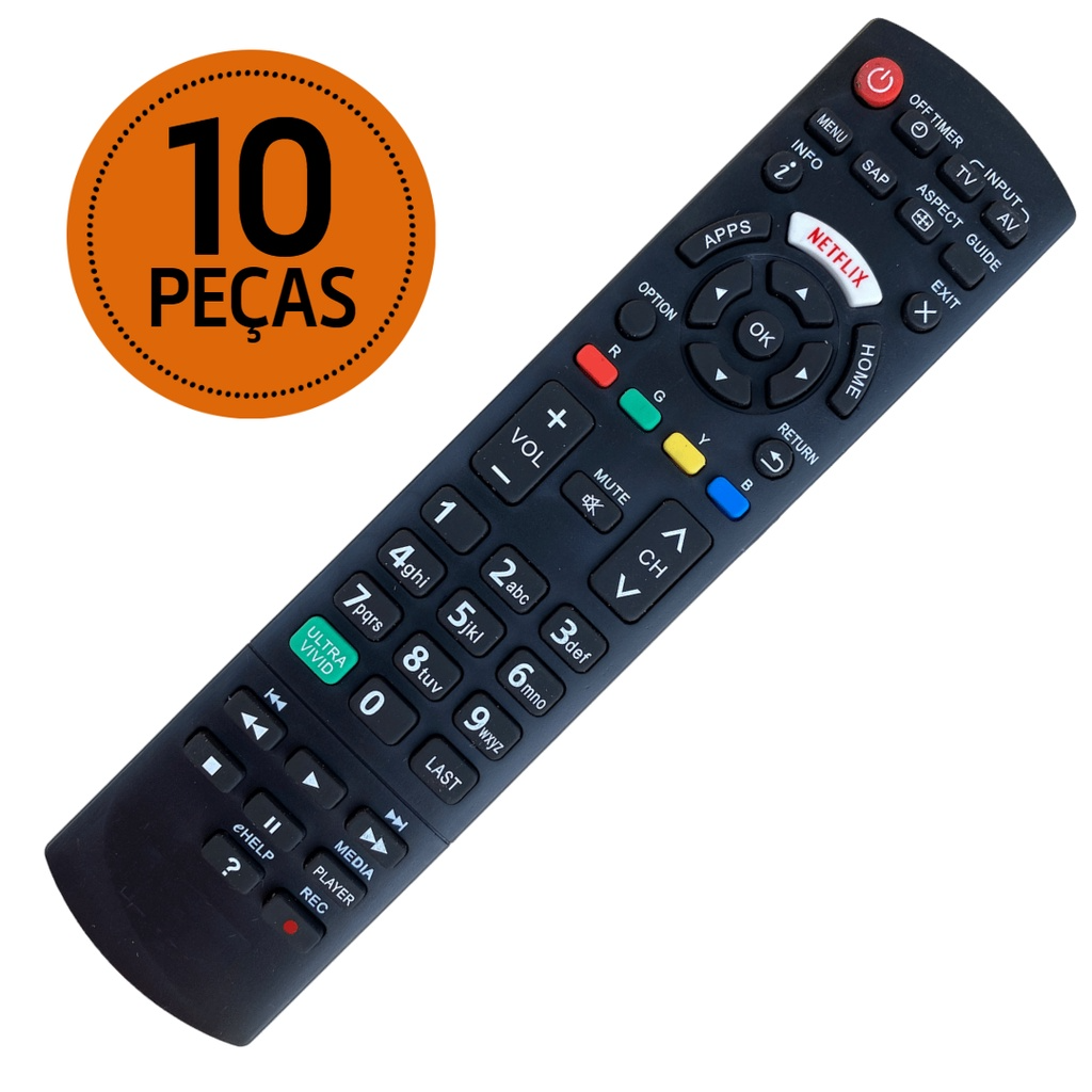 Controle remoto substituto universal RM-L1268 * 10 unidades compatível com todos os televisores Panasonic HDTV 3D LCD