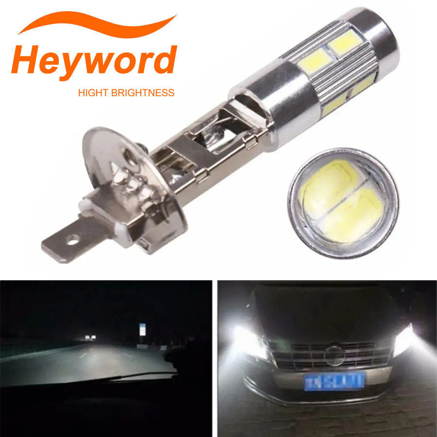 Heyword Lâmpadas LED de Neblina Alta Potência H1, Farol Compacto com Brilho de 6000K, Fácil de Instalar, DRL Antifog