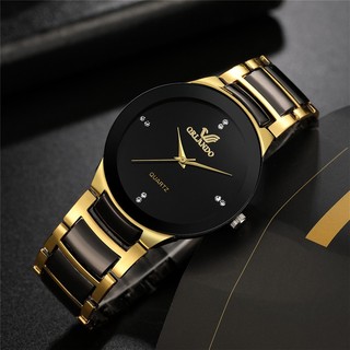 Relógio de Quartzo Masculino Luxuoso com Pulseira de Aço Inoxidável