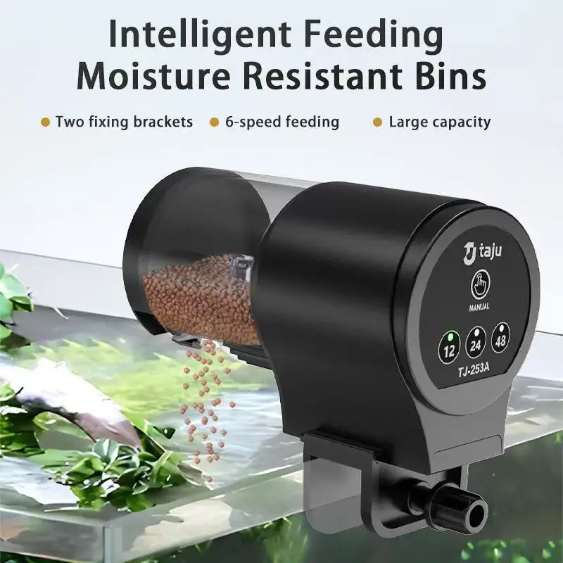 Alimentador Automático De Peixes Com Temporizador-Operado Por Bateria De 100ml Para Aquários , Acessórios E Tanque Bomba em Oferta na Shopee