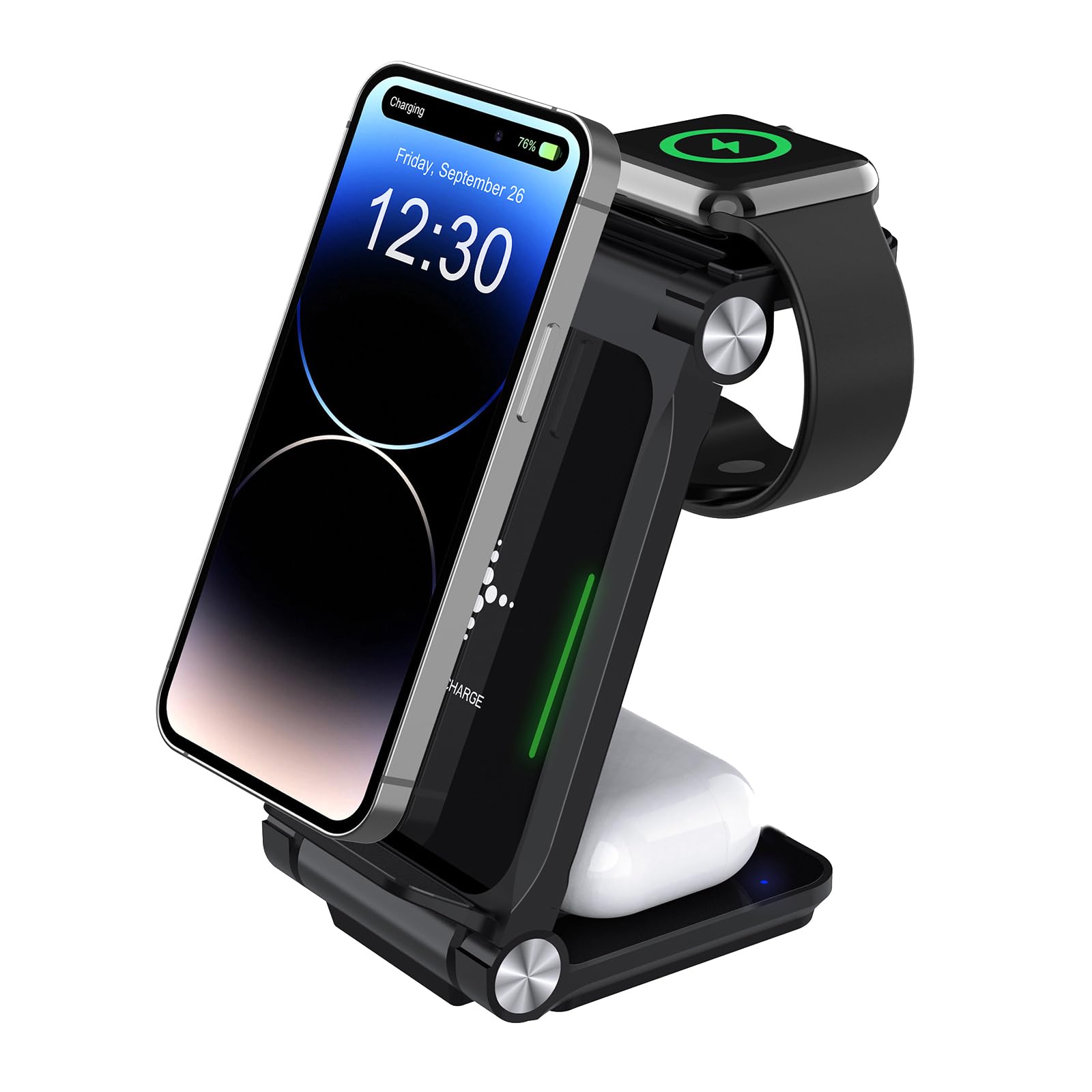 Estação De Carregamento Sem Fio 3 Em 1 Dobrável Para iPhone 16 15 Pro Max Apple