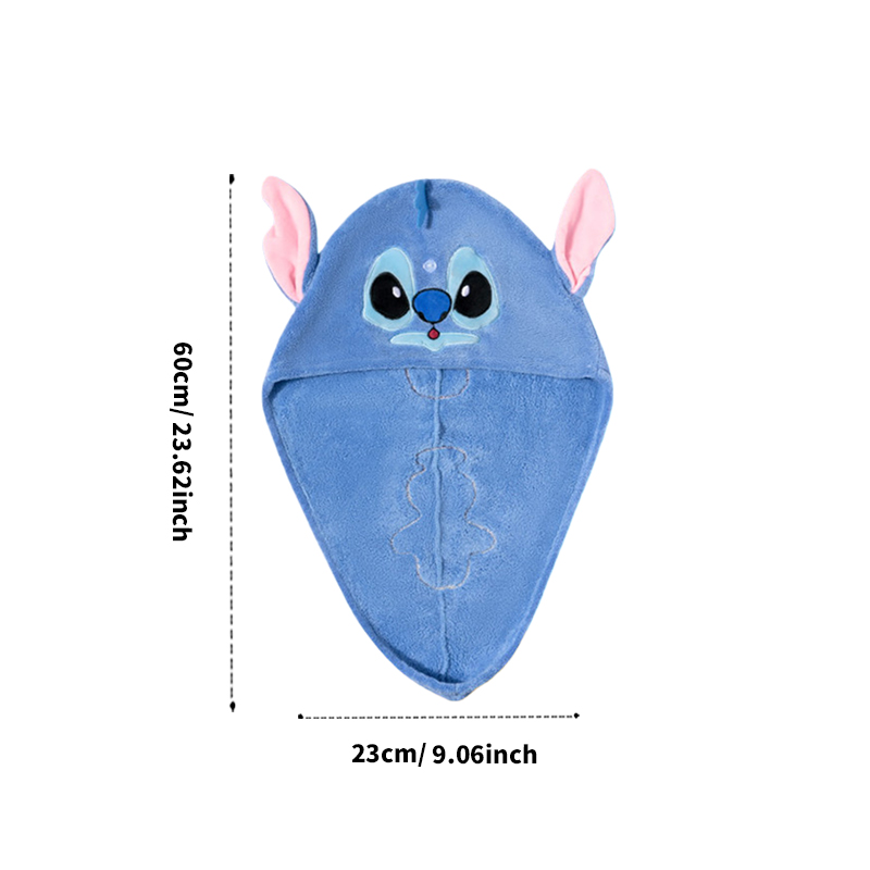 MINISO disney lilo & stitch series - touca macia, absorvente e secadora de cabelo 60cm × 23cm — imagem 2 de 2