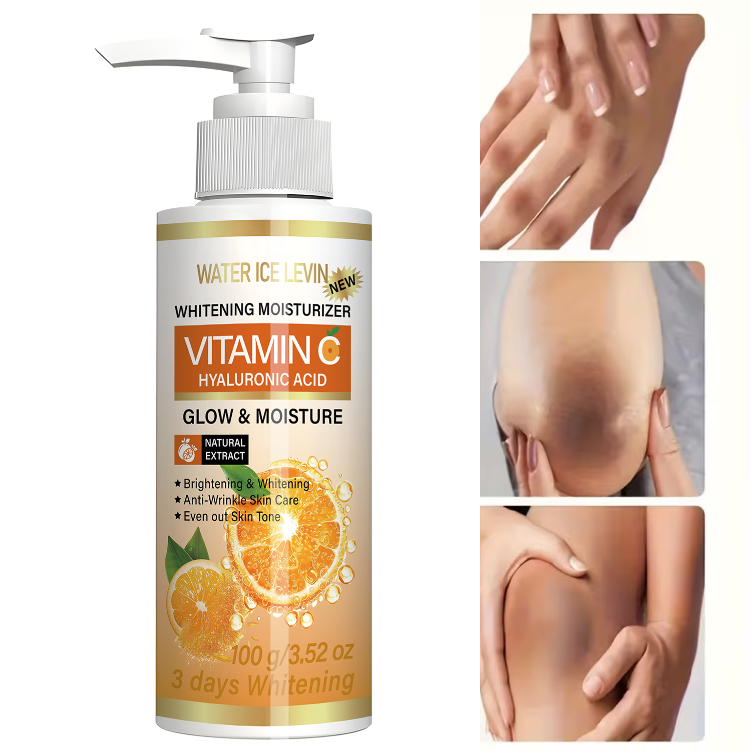 Creme Corporal Com Vitamina C Nicotinamida Ilumina O Tom Hidrata Corpo Do Rosto