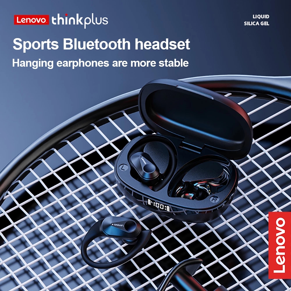 Fones de Ouvido Lenovo LP75 – Fones Bluetooth 5.3 Sem Fio, Som HiFi Estéreo, Display LED de Bateria, À Prova d’Água,
