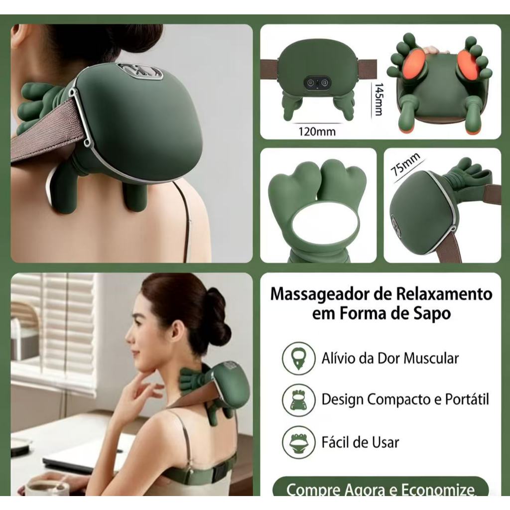 Massageador De Ombro E Pescoço Para Alívio Da Dor Com Amassar Semelhante A Humano Terapia Elétrica De Calor