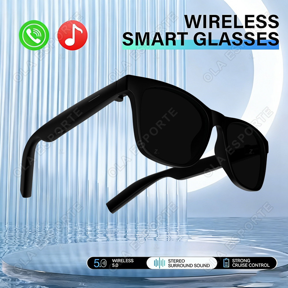 Óculos Inteligentes Sem Fio, Óculos de Sol com Proteção contra Luz Azul, Bluetooth para Chamadas, Controle Remoto,