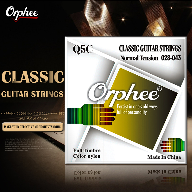 Cordas de Violão Clássico Orphee Pretas Nylon Enrolamento Puro de Cobre Stings de Violão Peças de Instrumentos