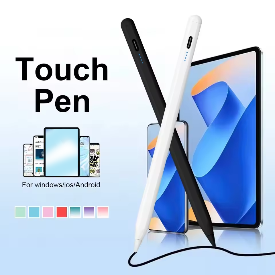 Caneta Touch Universal para Tablets Xiaomi Pad 6S, Redmi Pad Pro e Android, com indicador LED e carregamento USB