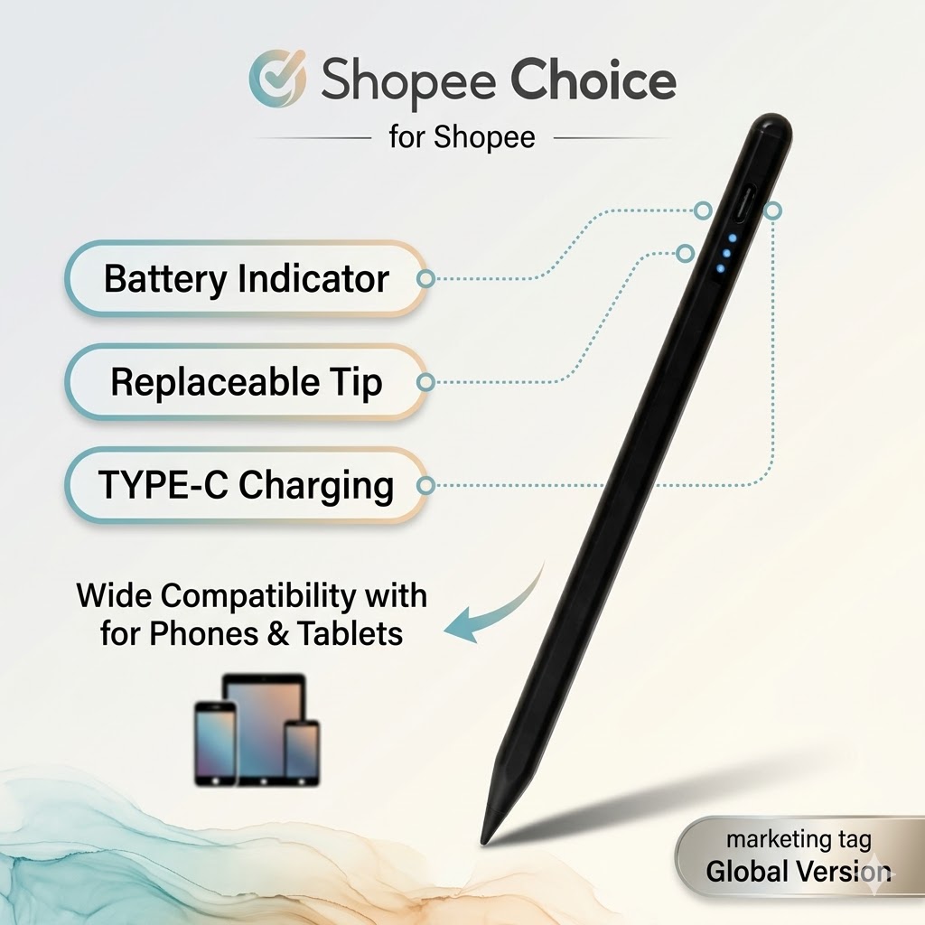 Caneta Stylus Capacitiva Recarregável Universal Para iPad Android iOS Tablet Suave Sensível Sem Atraso