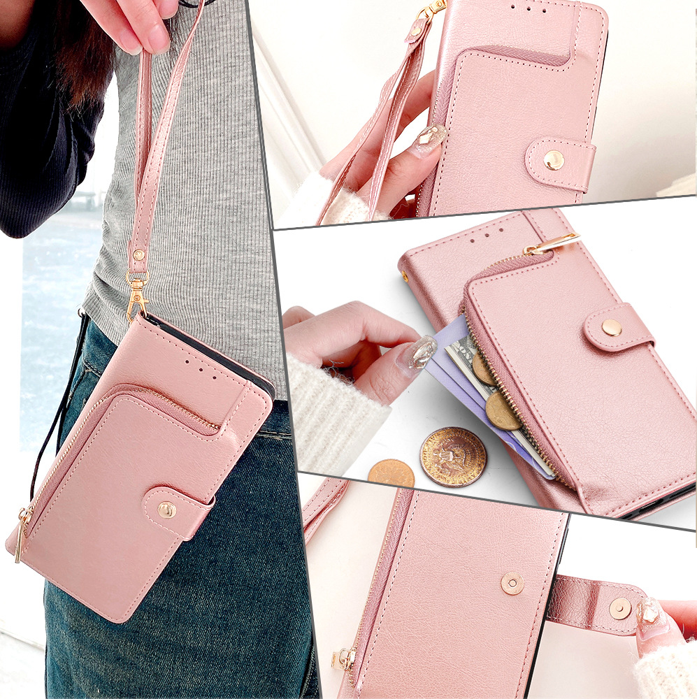 Capa Flip de Couro PU Luxo com Alça de Mão para Samsung Galaxy A35/A55/A25/A05/A