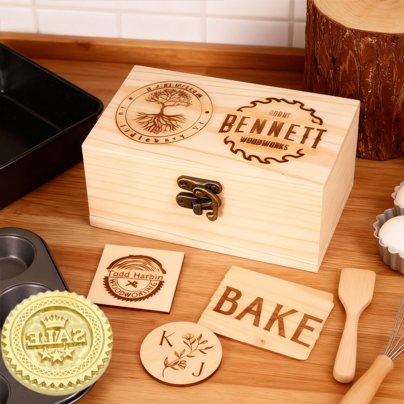 Carimbo de latão de precisão CNC, 3 cm de tamanho, adequado para carimbo personalizado de data para artesanato em