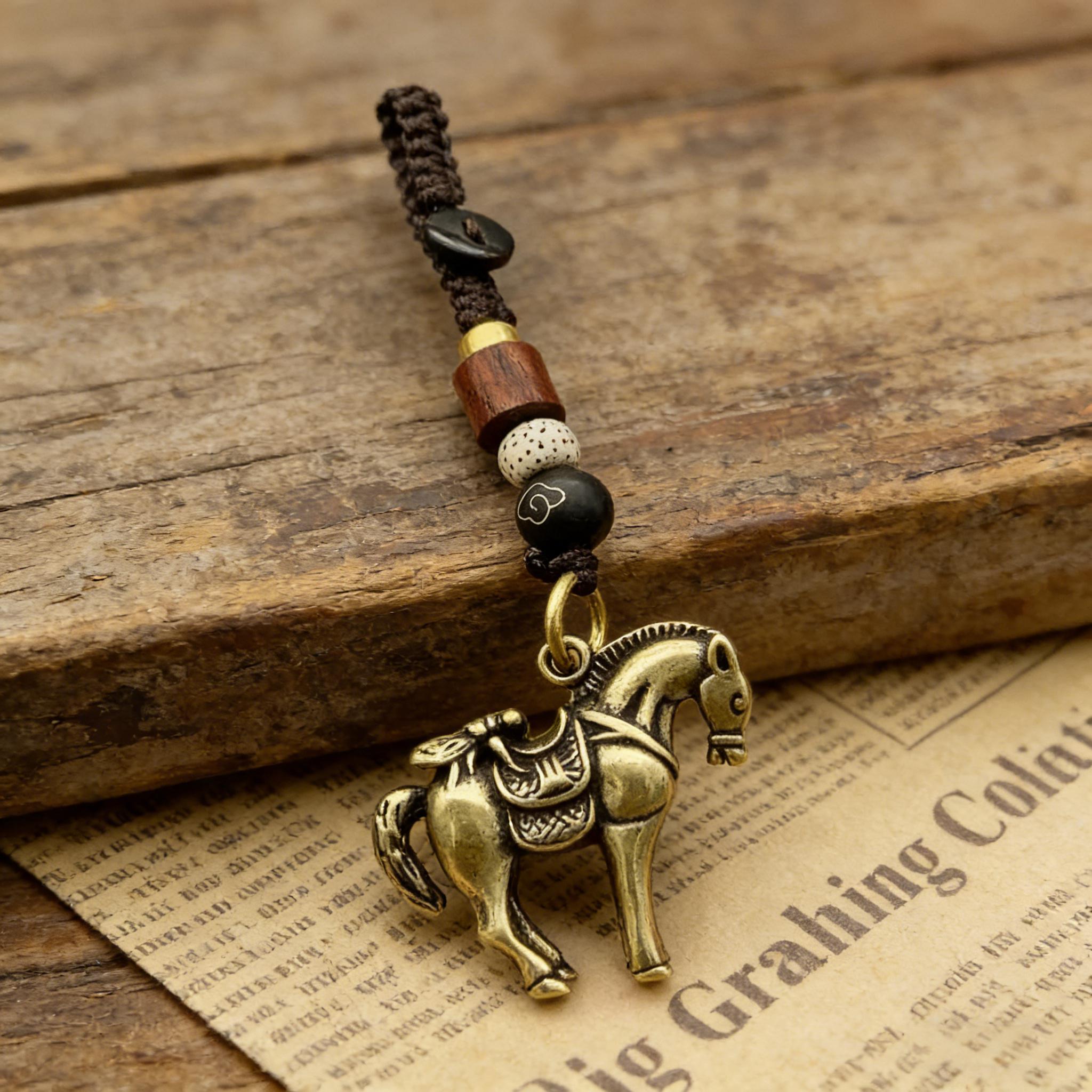 2026 Ano Do Cavalo Sorte Pingente Chaveiro Feng Shui Riqueza Charme Chave Para Anel Unissex Saco Jóias Presente