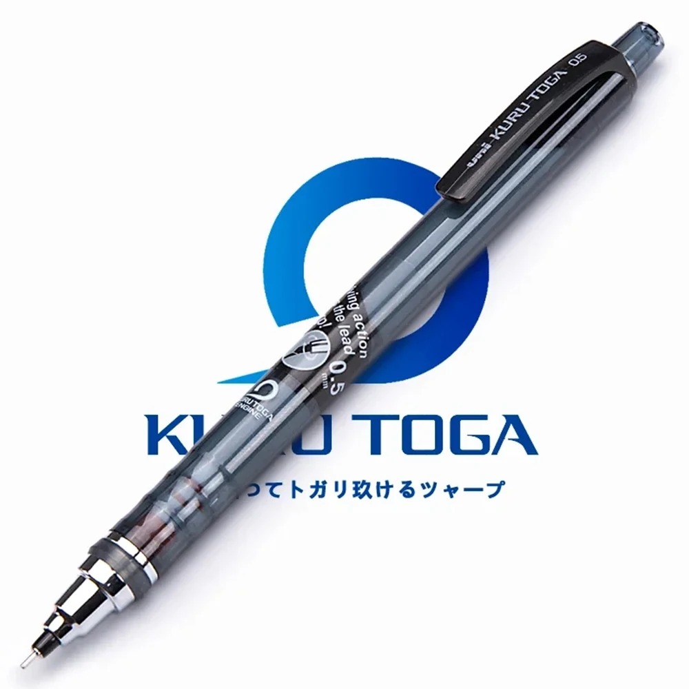 Conjunto de Lápis Mecânico UNI Kuru Toga M5-450T 0,5 mm, grafite gira automaticamente para linhas finas uniformes, 4