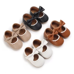 Sapatos macios para menina bebê com laço fofo – adoráveis sapatos de princesa para meninas