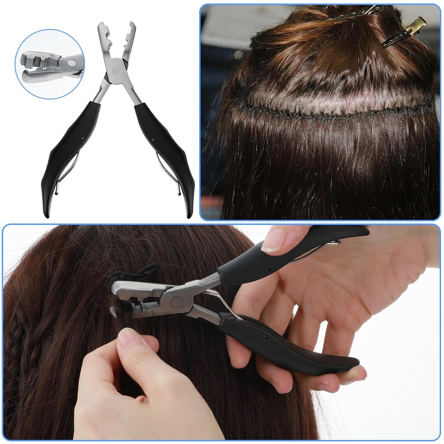 Alicate De Extensão De Cabelo Multifuncional , Triturador De Fusão Para Queratina E Extensões Pré-Ligadas , Ponta Plana