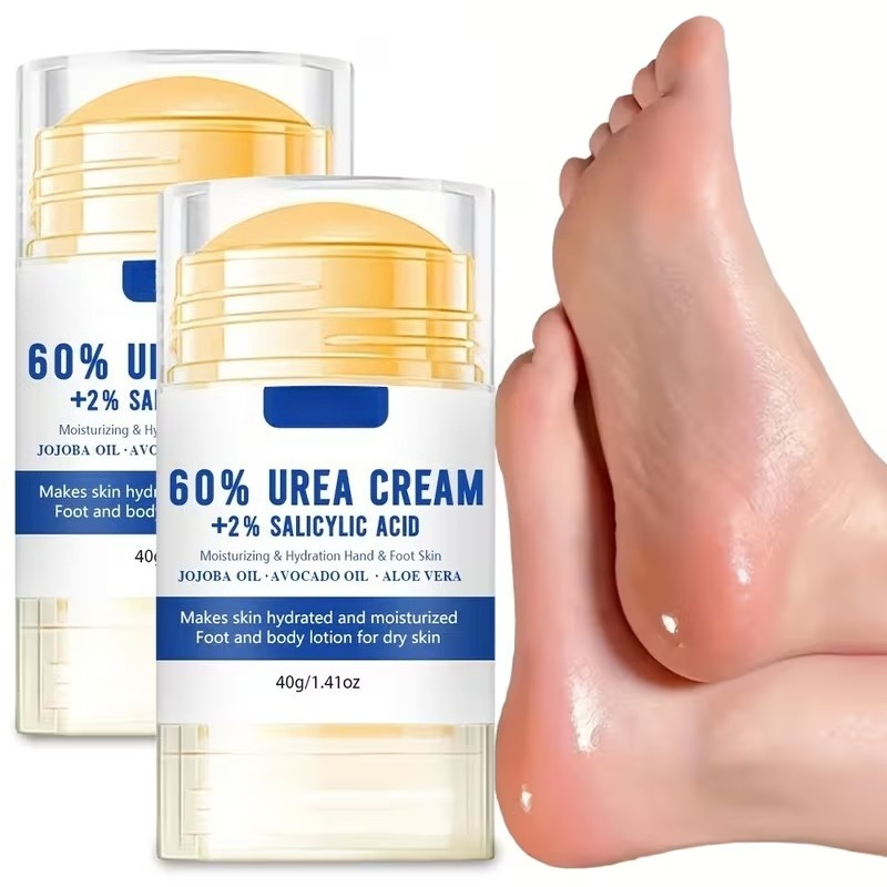 Creme de Pés Urea & Aloe Vera 60%, Hidratação Intensiva para Pés Rachados, Cuidado Esfoliante Suave, Best Seller,