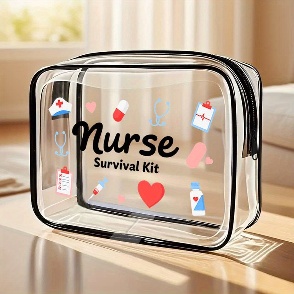 Bolsa de Cosméticos de Enfermeira Fofa para Mulheres: Padrões Inspirados na Medicina, Ideal como Bolsa de Higiene para